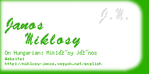 janos miklosy business card